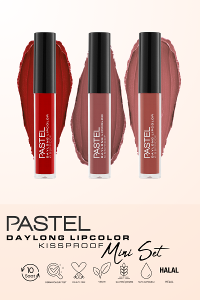 Pastel Daylong Lipcolor Kissproof - Mini Likit Mat Ruj 3'lü Set No: 09-39-43 - 7