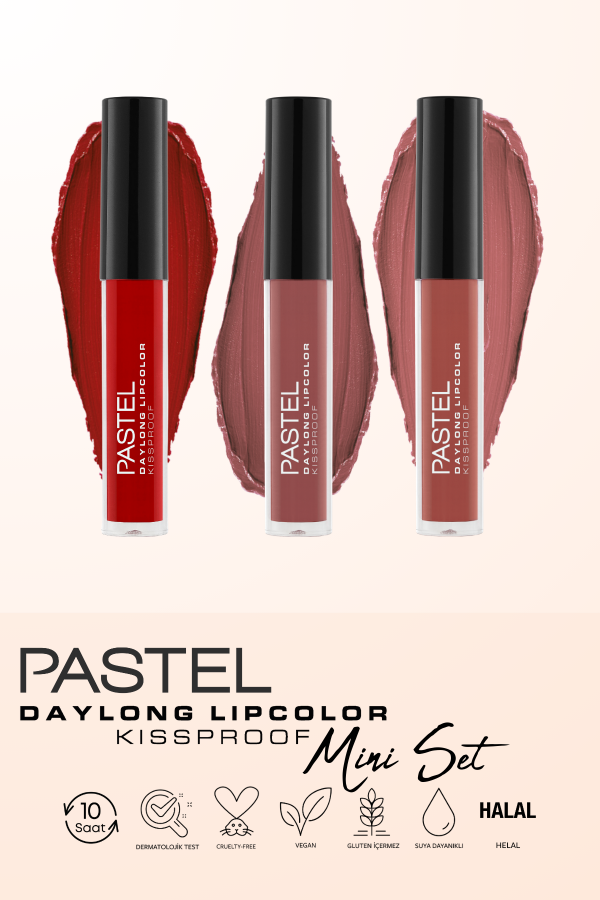 Pastel Daylong Lipcolor Kissproof - Mini Likit Mat Ruj 3'lü Set No: 09-39-43 - 7