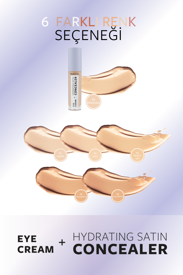 Pastel Eye Cream + Hydrating Satin Concealer 63 - Göz kremi + Göz Altı Kapatıcısı Milkshake - 8