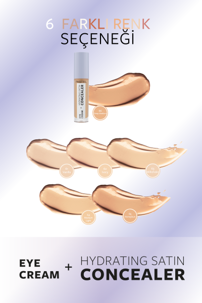 Pastel Eye Cream + Hydrating Satin Concealer 66 - Göz kremi + Göz Altı Kapatıcısı Deep Medium - 8