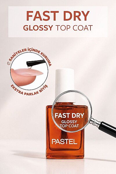 Pastel Fast Dry Glossy Top Coat - Oje Kurucusu - (1)