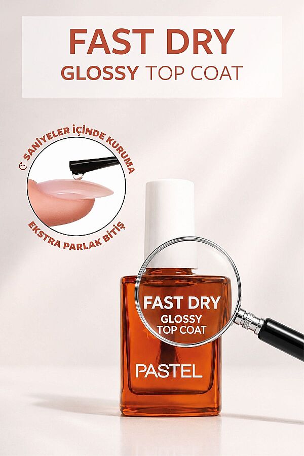 Pastel Fast Dry Glossy Top Coat - Oje Kurucusu - 2