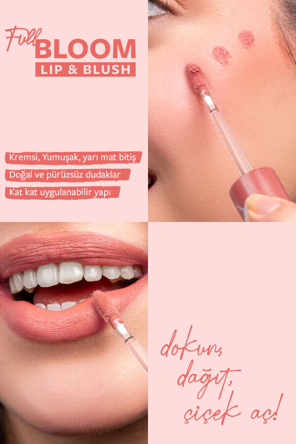 Pastel Full Bloom Lip & Blush - 73 Bellini - Dudak ve Yanak Renklendirici - 2