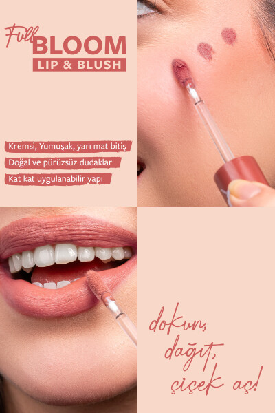 Pastel Full Bloom Lip & Blush - 74 Frosty- Dudak ve Yanak Renklendirici - Pastel (1)