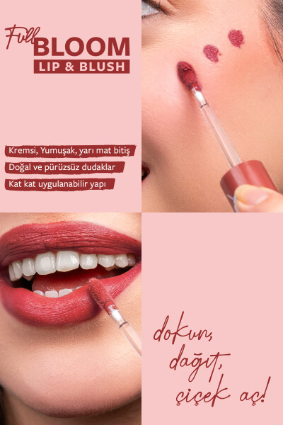 Pastel Full Bloom Lip & Blush - 75 Blur - Dudak ve Yanak Renklendirici - Pastel (1)