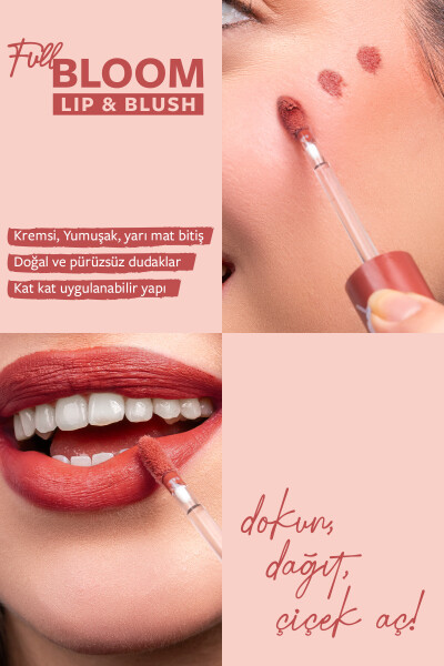 Pastel Full Bloom Lip & Blush - 78 Sienna- Dudak ve Yanak Renklendirici - Pastel (1)
