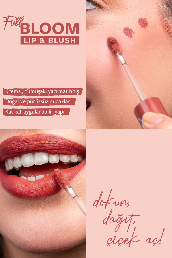 Pastel Full Bloom Lip & Blush - 78 Sienna- Dudak ve Yanak Renklendirici - 2