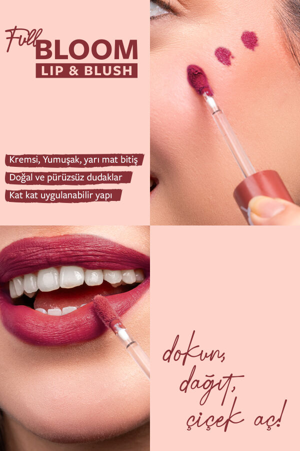Pastel Full Bloom Lip & Blush - 82 Fatal - Dudak ve Yanak Renklendirici - 2