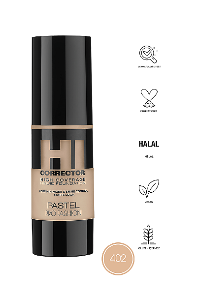 Pastel High Coverage Liquid Foundation - Likit Fondöten 402 - 3