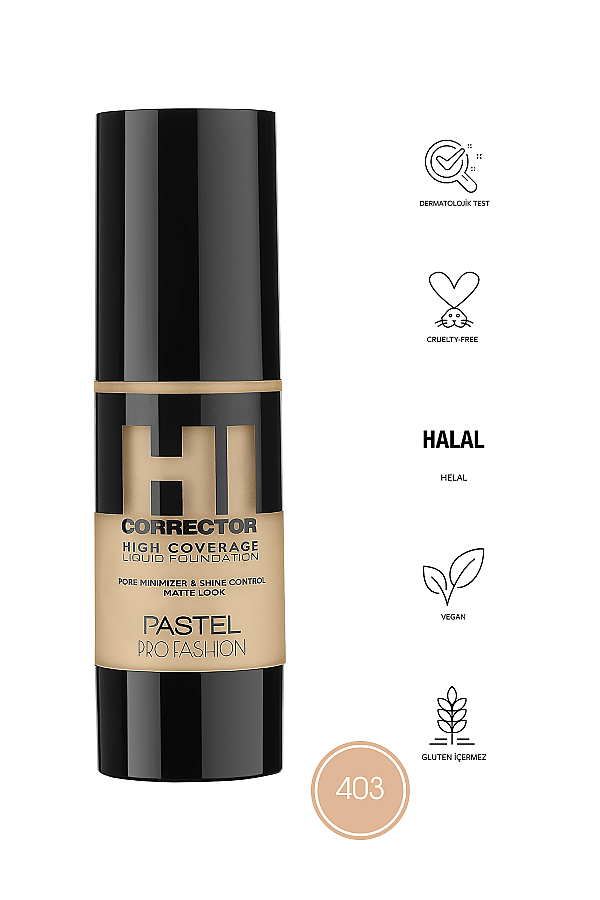 Pastel High Coverage Liquid Foundation - Likit Fondöten 403 - 3
