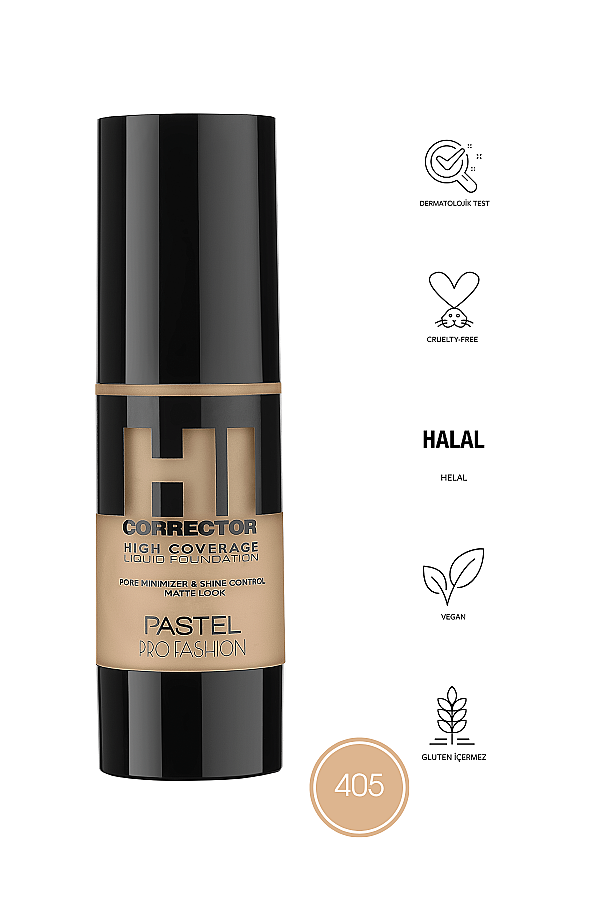 Pastel High Coverage Liquid Foundation - Likit Fondöten 405 - 3