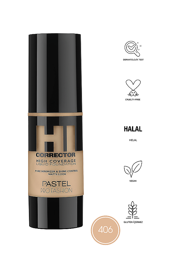Pastel High Coverage Liquid Foundation - Likit Fondöten 406 - 3