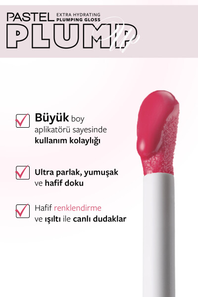 Pastel Plump Up 211 Pink Petal Extra Hydrating Plumping Gloss - Dolgunlaştıran Dudak Parlatıcısı - 3