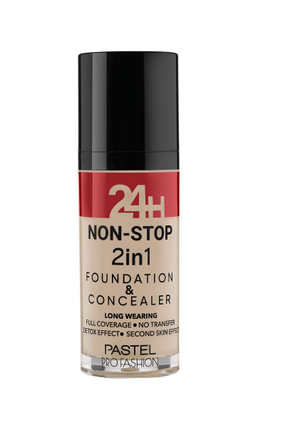 Pastel 24H Non-Stop 2in1 Fondöten & Kapatıcı 601 Cool - Pastel