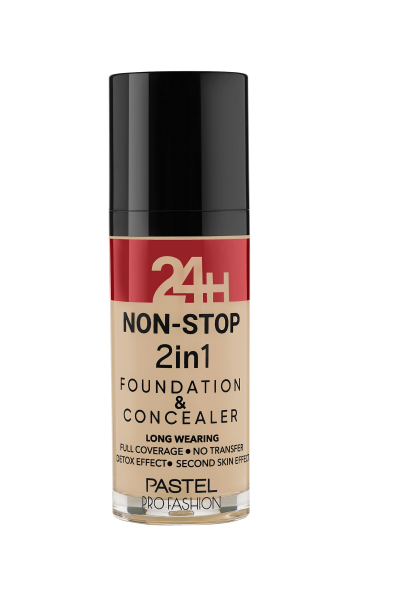 Pastel 24H Non-Stop 2in1 Fondöten & Kapatıcı 604 Vanilla - Pastel