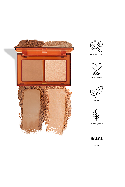 Pastel Bronzer&Highlighter Set Sun Kissed - Bronzlaştırıcı Ve Aydınlatıcı 01 Natural Bronze & Soft Glow - Pastel (1)