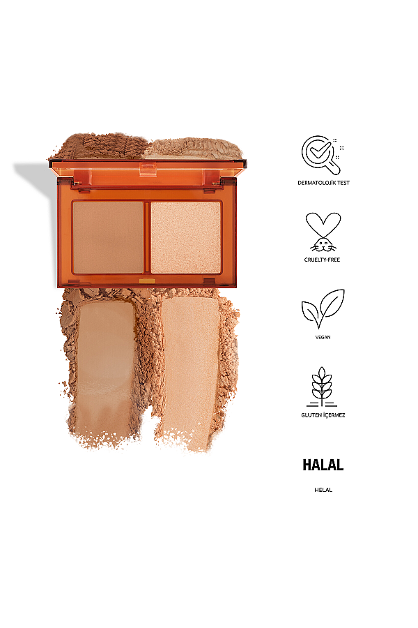 Pastel Bronzer&Highlighter Set Sun Kissed - Bronzlaştırıcı Ve Aydınlatıcı 01 Natural Bronze & Soft Glow - 2