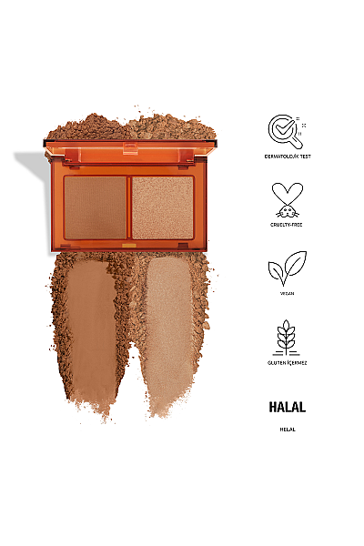 Pastel Bronzer&Highlighter Set Sun Kissed - Bronzlaştırıcı Ve Aydınlatıcı 02 Tan Bronze & Heat Glow - Pastel (1)
