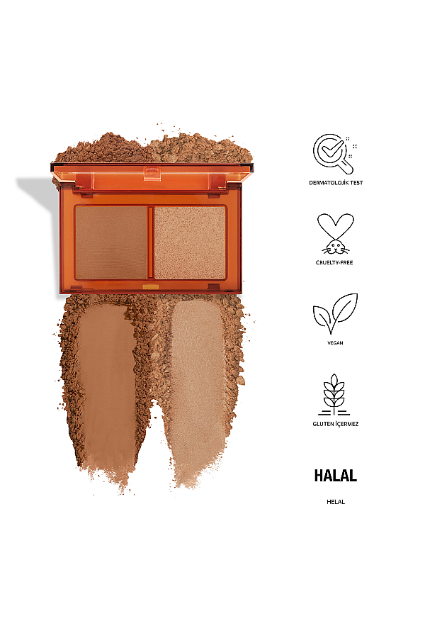 Pastel Bronzer&Highlighter Set Sun Kissed - Bronzlaştırıcı Ve Aydınlatıcı 02 Tan Bronze & Heat Glow - 2
