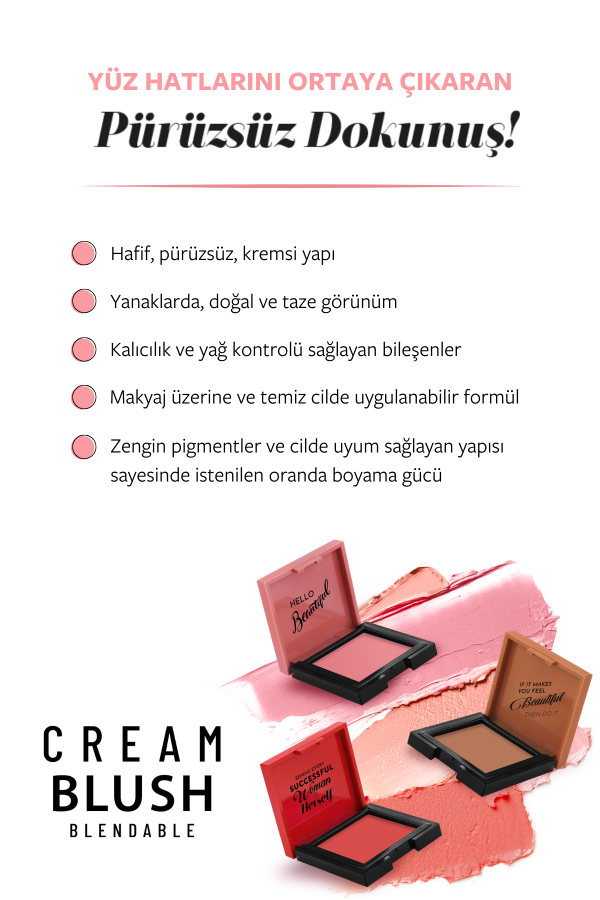 Pastel Cream Blush - Krem Allık 41 Dazzling - 4