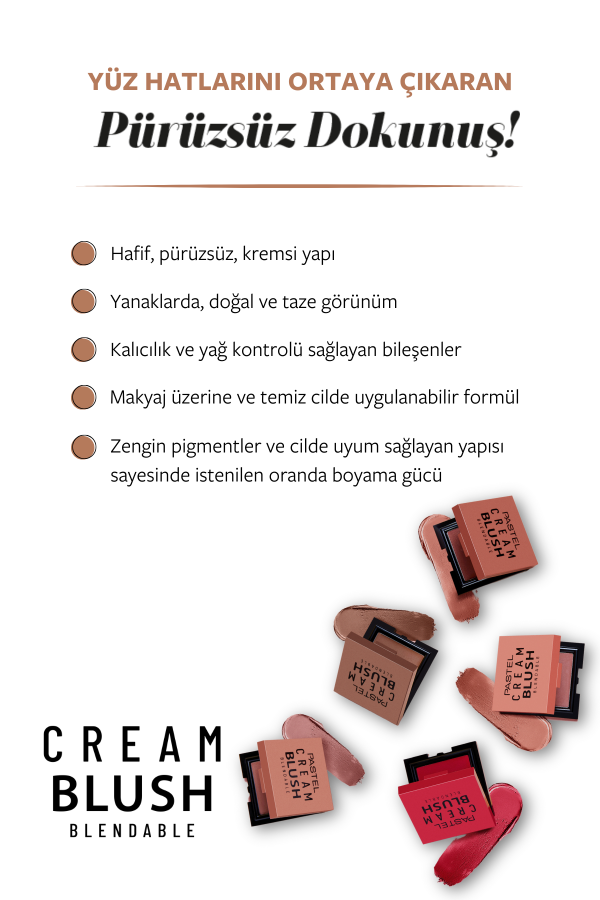 Pastel Cream Blush - Krem Allık 45 Sunlit - 4
