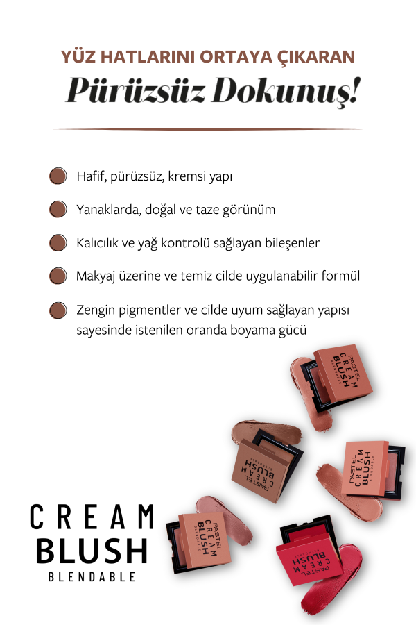 Pastel Cream Blush - Krem Allık 50 Brownie - 3