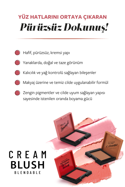 Pastel Cream Blush - Krem Allık 51 Charm - 4