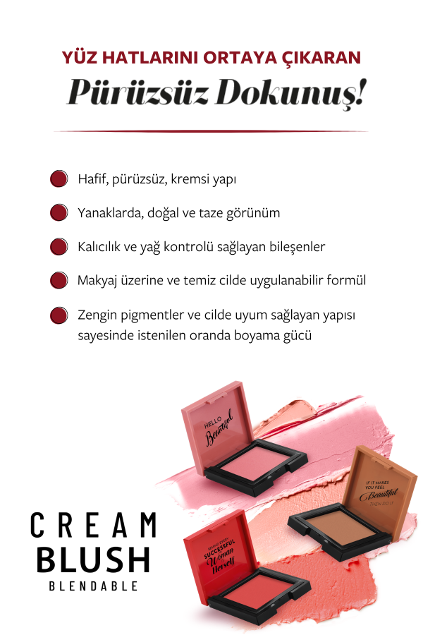Pastel Cream Blush - Krem Allık 54 World - 4