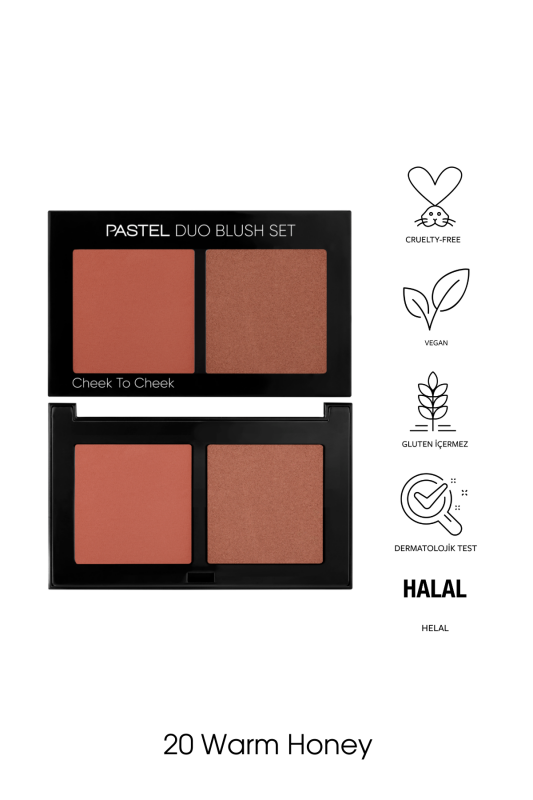 Pastel Duo Blush Set Cheek To Cheek - İkili Allık Seti 20 Warm Honey - 2