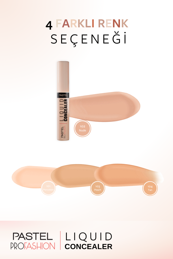 Pastel Liquid Concealer - Likit Hata Örtücü 102 Nude - 7