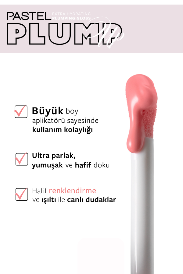 Pastel Plump Up 203 Cotton Candy Extra Hydrating Plumping Gloss - Dolgunlaştıran Dudak Parlatıcısı - 4
