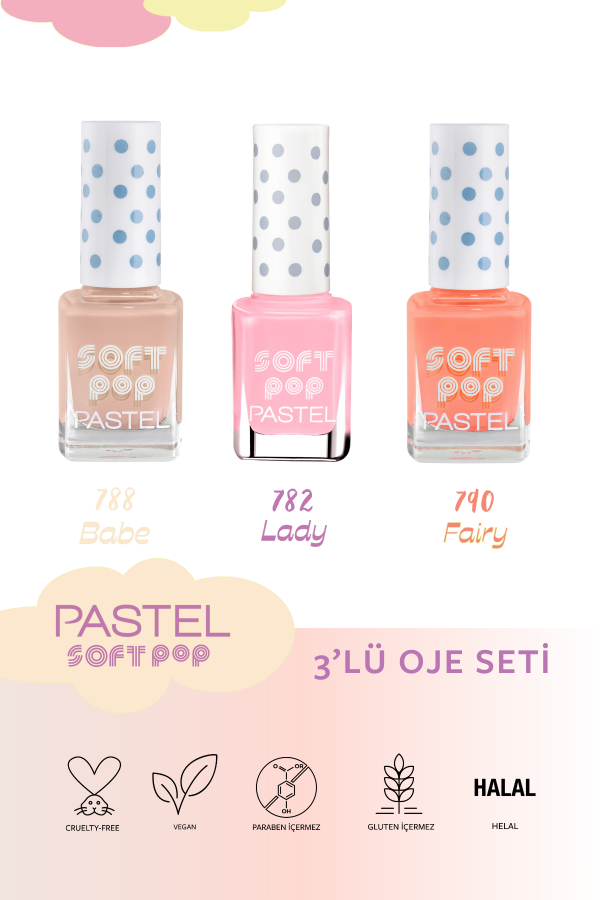Pastel Soft Pop 3'lü Oje Seti - 9