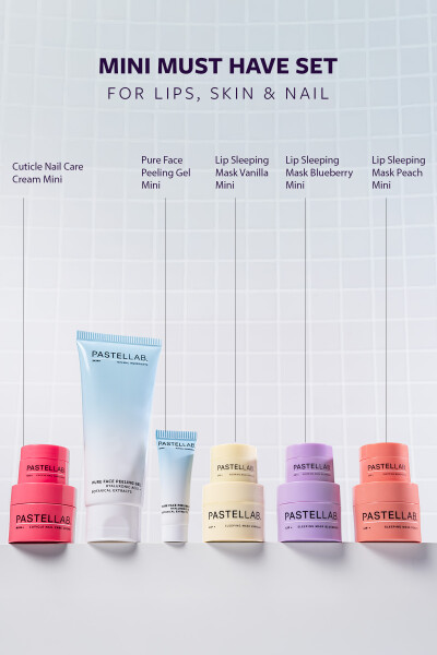 Pastellab Mini Must Have Set - Pastellab Mini Set Tırnak Bakım Kremi +Peeling Jel+Dudak Bakım Maskeleri - 3