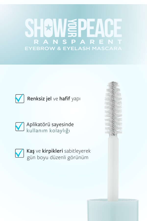 Show By Pastel Show Your Lumos Dudak Parlatıcısı & Show Your Peace Transparan Kaş ve Kirpik Maskarası - 6