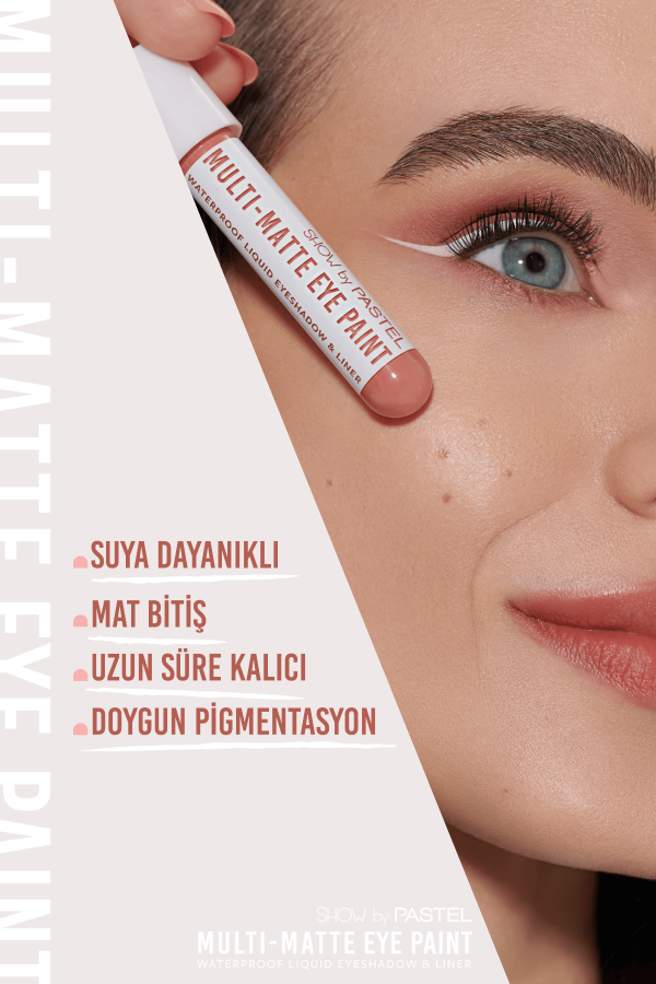 Show by Pastel Multi-Matte Eye Paint - 80 Real One - Waterproof Mat Likit Göz Farı ve Eyeliner - 4