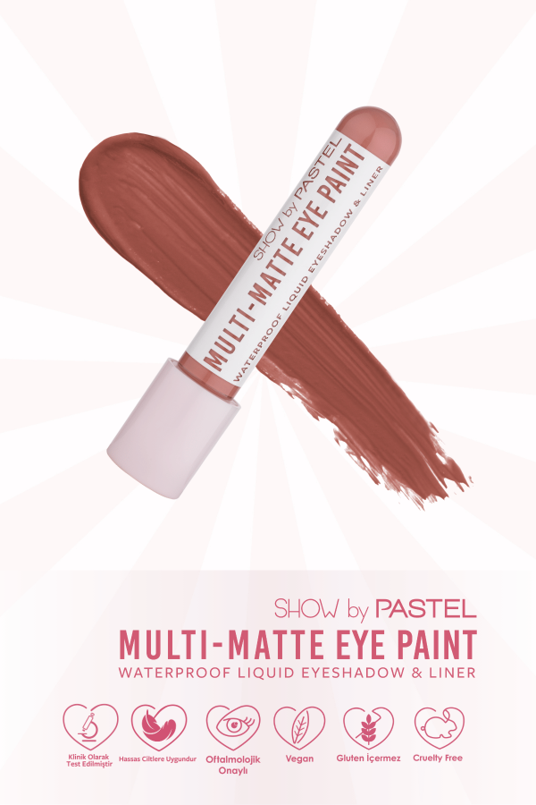 Show by Pastel Multi-Matte Eye Paint - 83 Stylish - Waterproof Mat Likit Göz Farı ve Eyeliner - 7